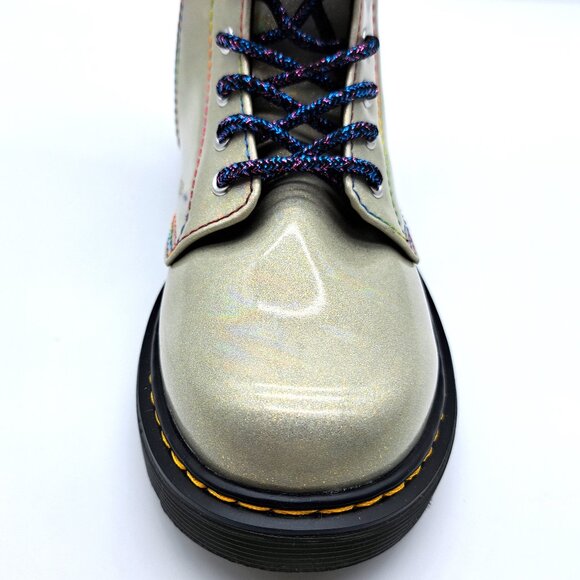 Dr Marten’s Junior 1460 Sparkle  Lace Up Leather Boot  - Size US3 - Picture 6 of 15